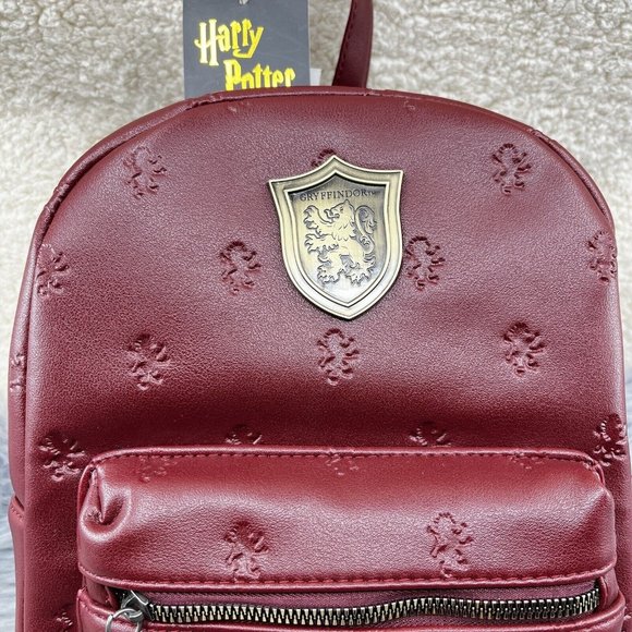 Gryffindor Harry Potter Hogwarts Small Backpack Dark Red Vegan Leather NWT main image 8